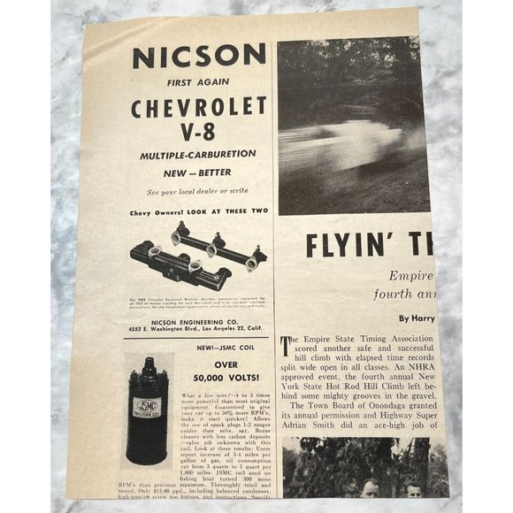 Drag Racing National Championship 1955 Vintage Print Ad Great Bend KS Hot Rod - Picture 3 of 6